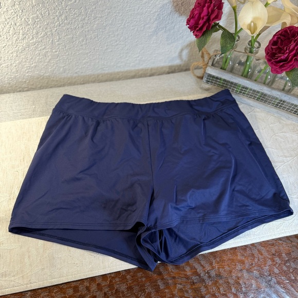 Lands End Women’s Swim Shorts Navy Blue Plus Size 18 Swim Bottoms - Picture 1 of 6